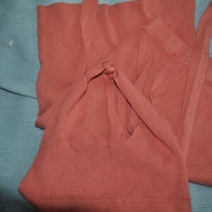 Coral Knit Tank Top and Matching Skirt Set